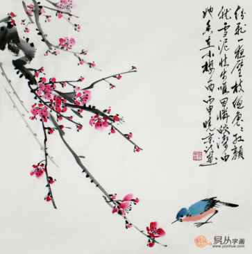 文雅的書房裝飾掛畫，精品水墨寫意花鳥畫作品