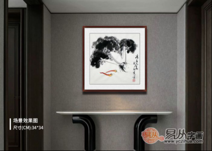 文雅的書房裝飾掛畫，精品水墨寫意花鳥畫作品