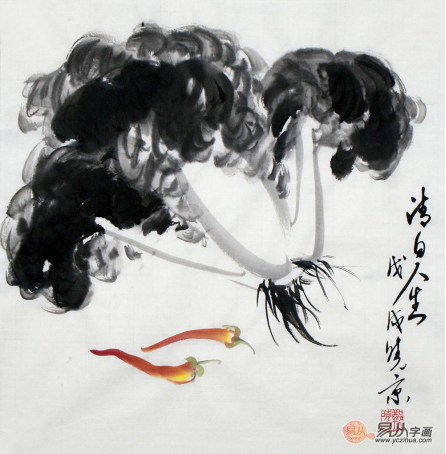文雅的書房裝飾掛畫，精品水墨寫意花鳥畫作品
