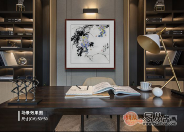 文雅的書房裝飾掛畫，精品水墨寫意花鳥畫作品