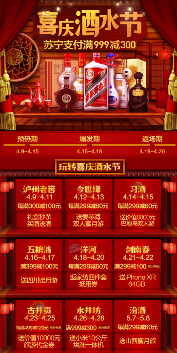 滿999減300，還送巴厘島蜜月游？蘇寧喜慶酒水節(jié)來了！