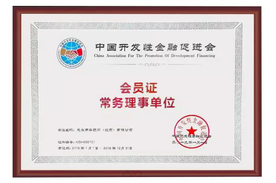 匯盈金服榮膺中國開發(fā)性金融促進會常務理事單位