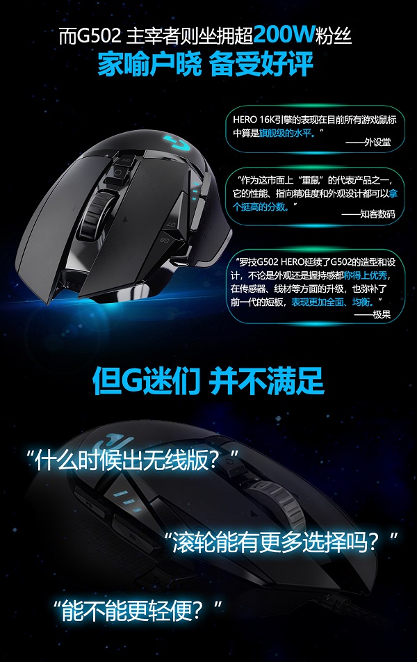 創(chuàng)世者登場(chǎng)！一張圖看懂羅技G全新旗艦無(wú)線游戲鼠標(biāo)