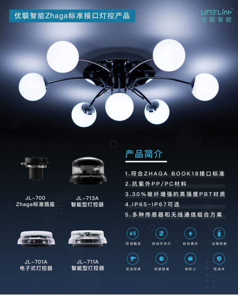 首批ZHAGA接口燈控器發(fā)布，優(yōu)聯(lián)智能推動智能互聯(lián)標準化未來