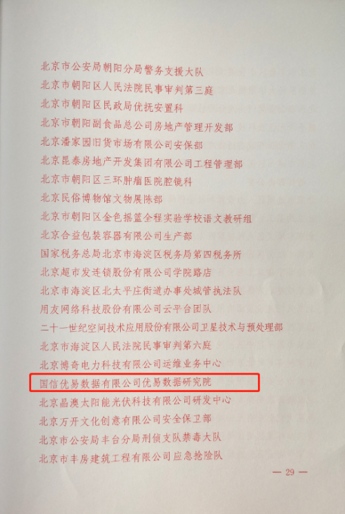 喜訊！優(yōu)易數(shù)據(jù)研究院榮獲“北京市工人先鋒號”