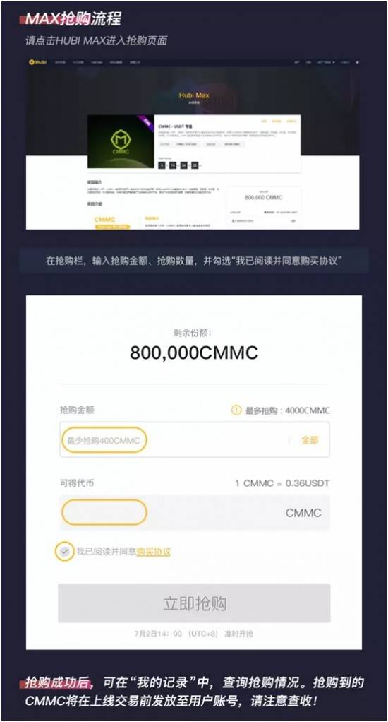 Hubi Max打新計劃正式開啟，80萬枚CMMC限時搶購中