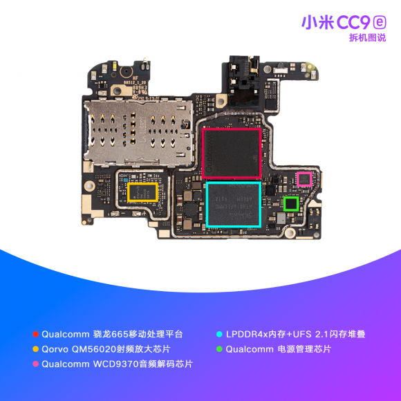 小米CC9e整機(jī)拆解，前置3200萬(wàn)+4800萬(wàn)超廣角AI三攝讓美無(wú)處可藏