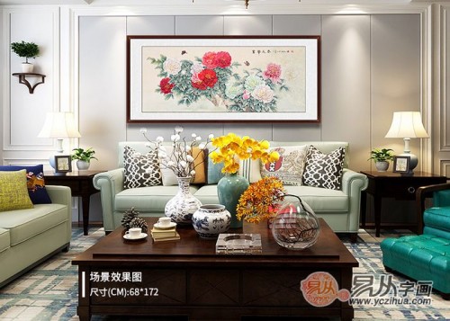 客廳裝修設(shè)計(jì)離不開一幅字畫，國(guó)畫花鳥畫打造溫馨和諧氛圍