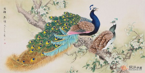 客廳裝修設(shè)計(jì)離不開一幅字畫，國(guó)畫花鳥畫打造溫馨和諧氛圍