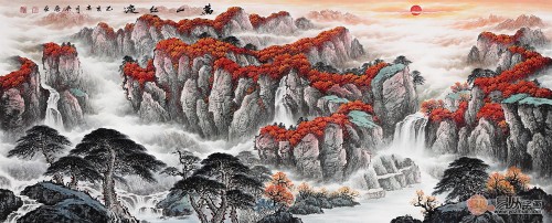 畫家宋唐《萬(wàn)山紅遍》賞析：生意旺、事業(yè)順、招財(cái)聚寶