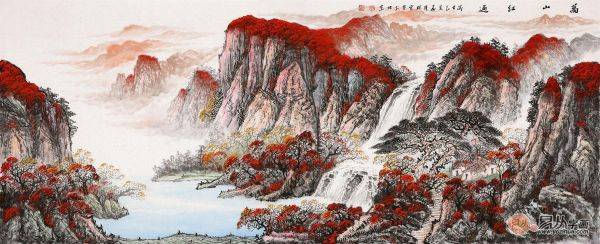 客廳里掛什么字畫好，名家手繪山水畫讓家里沒出新高度