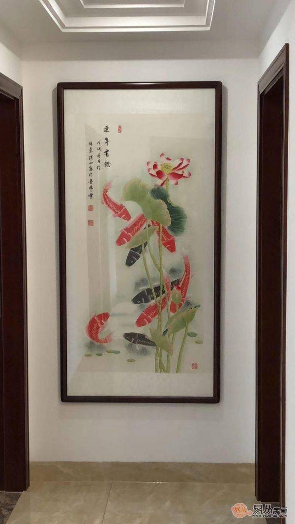 當(dāng)代擅畫九魚圖的畫家，張洪山工筆荷花九魚圖作品大全