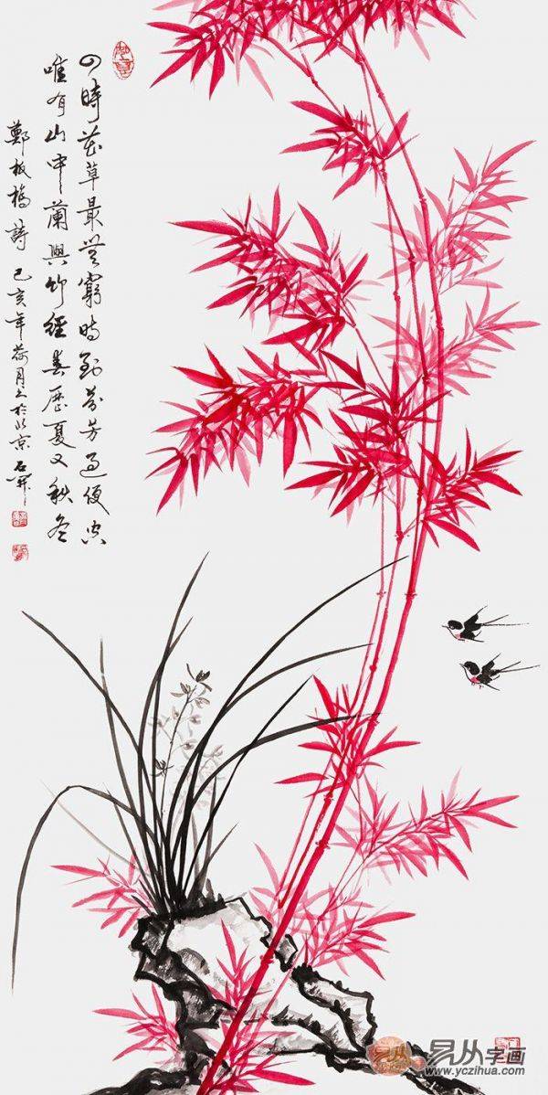 梅蘭竹菊的君子品質(zhì)，名家石開梅蘭竹菊四君子國畫作品欣賞