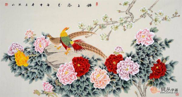 客廳掛什么字畫最合適？好寓意花鳥畫，家中必備