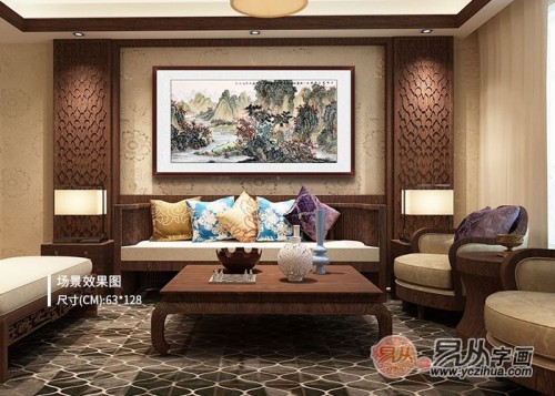 客廳沙發(fā)背景墻掛什么畫好？名家山水畫有品位更有韻味