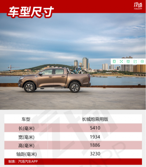 試長(zhǎng)城炮乘用版：2.0T+8AT配多連桿后懸，家用一抵四，空間軸距領(lǐng)先