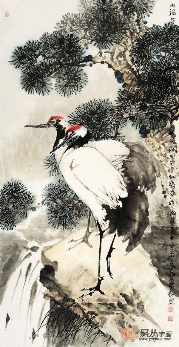 長輩生日送什么禮物好，松鶴延年國畫松鶴圖是首選
