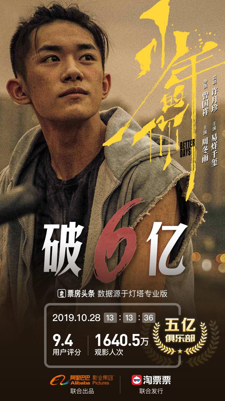 《少年的你》3天票房破6億！阿里影業(yè)“爆款方法論”日趨成熟