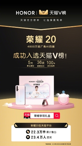 榮耀雙十一福利大放送，榮耀20系列成超值首選