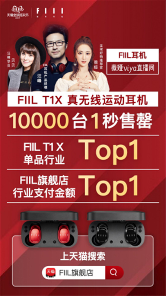 戰(zhàn)報(bào)！雙11 FIIL耳機(jī) 薇婭直播銷量破800萬