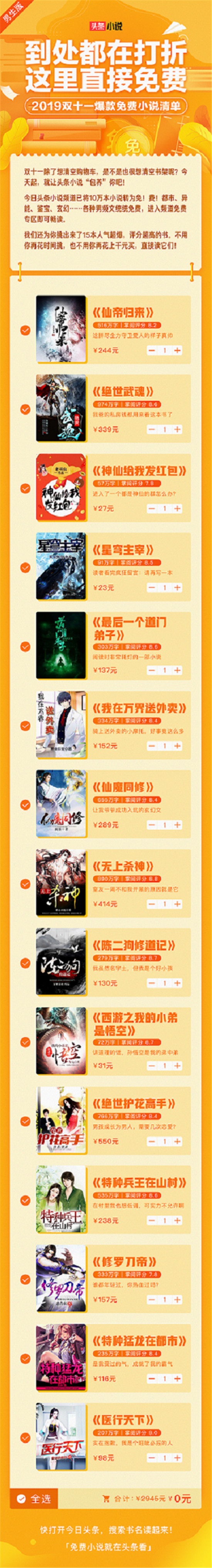上今日頭條，10 萬本超高人氣小說免費(fèi)看到大結(jié)局