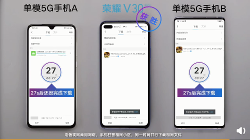 榮耀V30 5G通訊能力強勁，帶給你極速5G新體驗