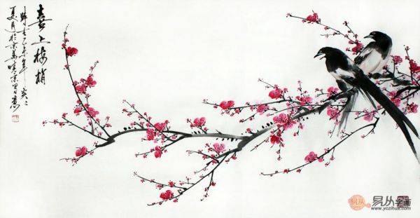 客廳適合掛什么字畫？鄭曉京手繪花鳥畫 典雅又大氣