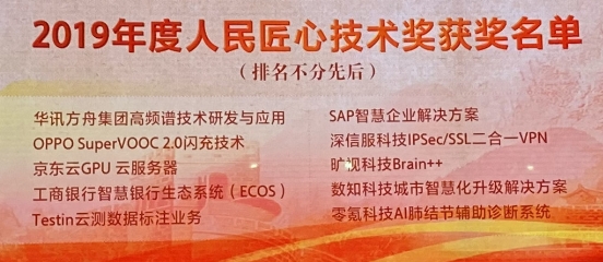 零氪科技榮獲人民網(wǎng)“2019年度人民匠心技術(shù)獎”