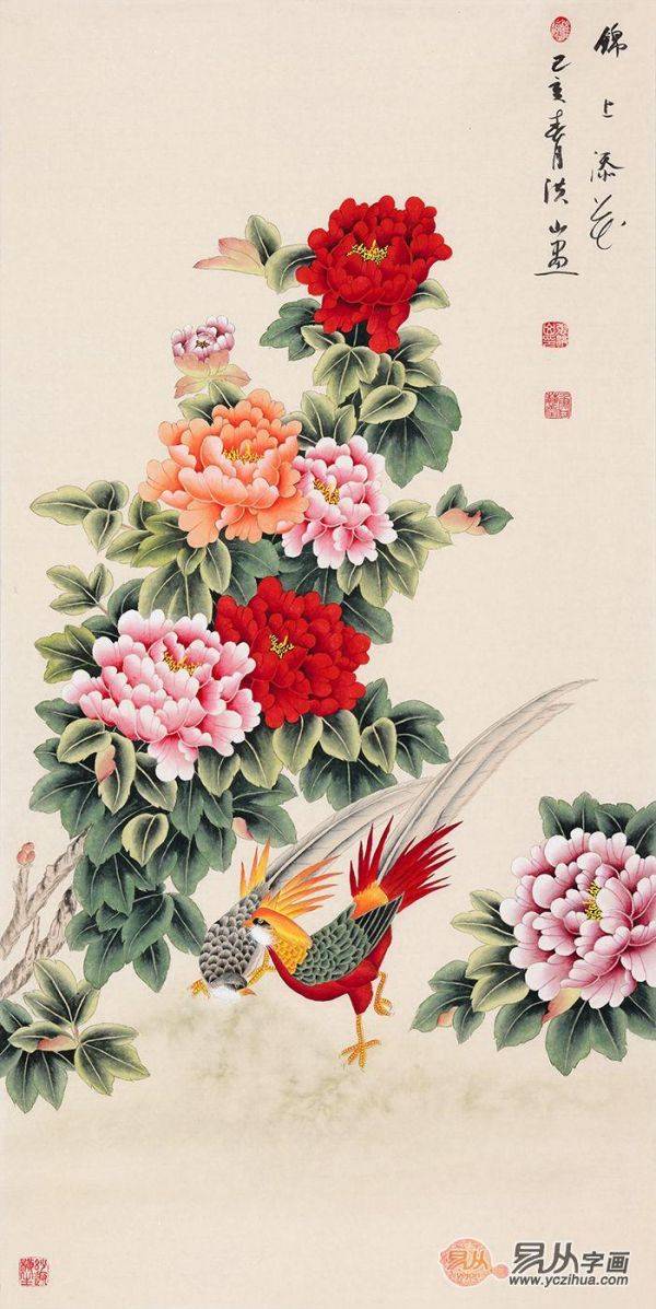進(jìn)門玄關(guān)掛什么畫比較合適，可以掛在玄關(guān)的花鳥國畫作品有這些