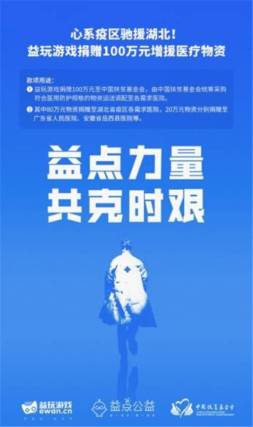 心系疫區(qū)馳援湖北！益玩游戲捐贈(zèng)100萬(wàn)元，緊急增援醫(yī)療物資