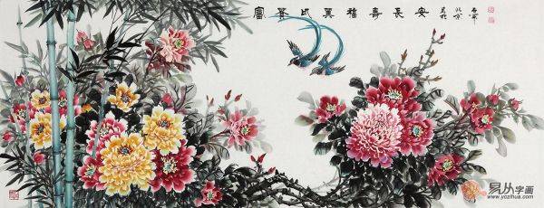 客廳裝飾掛什么字畫好 名家石開(kāi)手繪花鳥(niǎo)畫顯高雅