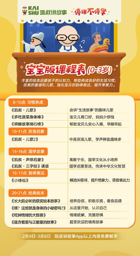 停課不停學(xué)，“凱叔講故事” 發(fā)起知識(shí)戰(zhàn)“疫”課程及故事免費(fèi)