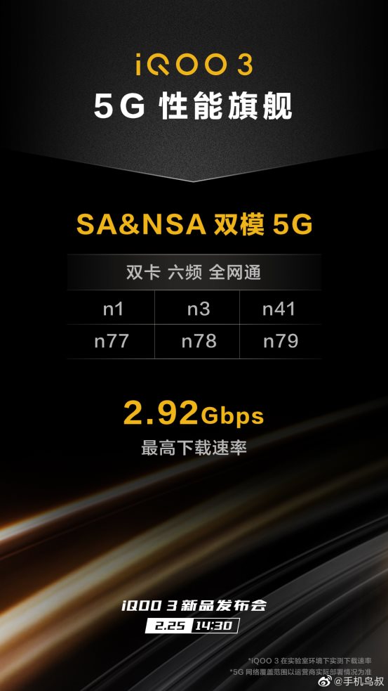 iQOO 3再曝猛料，全系支持6頻雙模5G+Wi-Fi 6，性能表現(xiàn)爆表