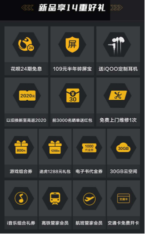 買iQOO 3上天貓超品，購(gòu)機(jī)享14重“壕”禮