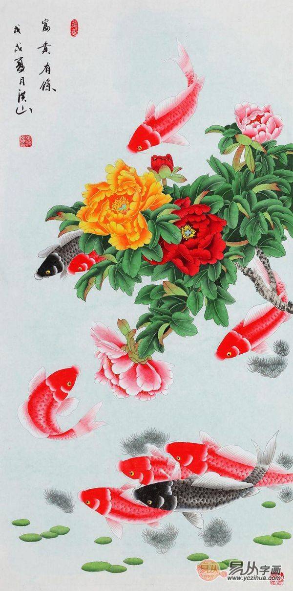 進(jìn)門口玄關(guān)掛什么畫，吉祥富貴花鳥畫就選這些