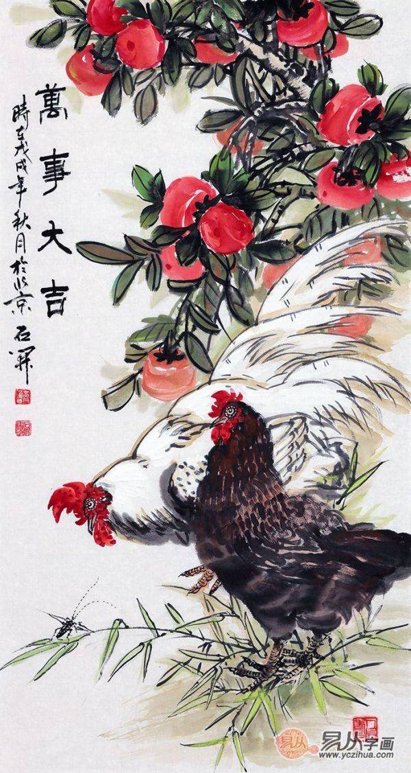 進(jìn)門口玄關(guān)掛什么畫，吉祥富貴花鳥畫就選這些