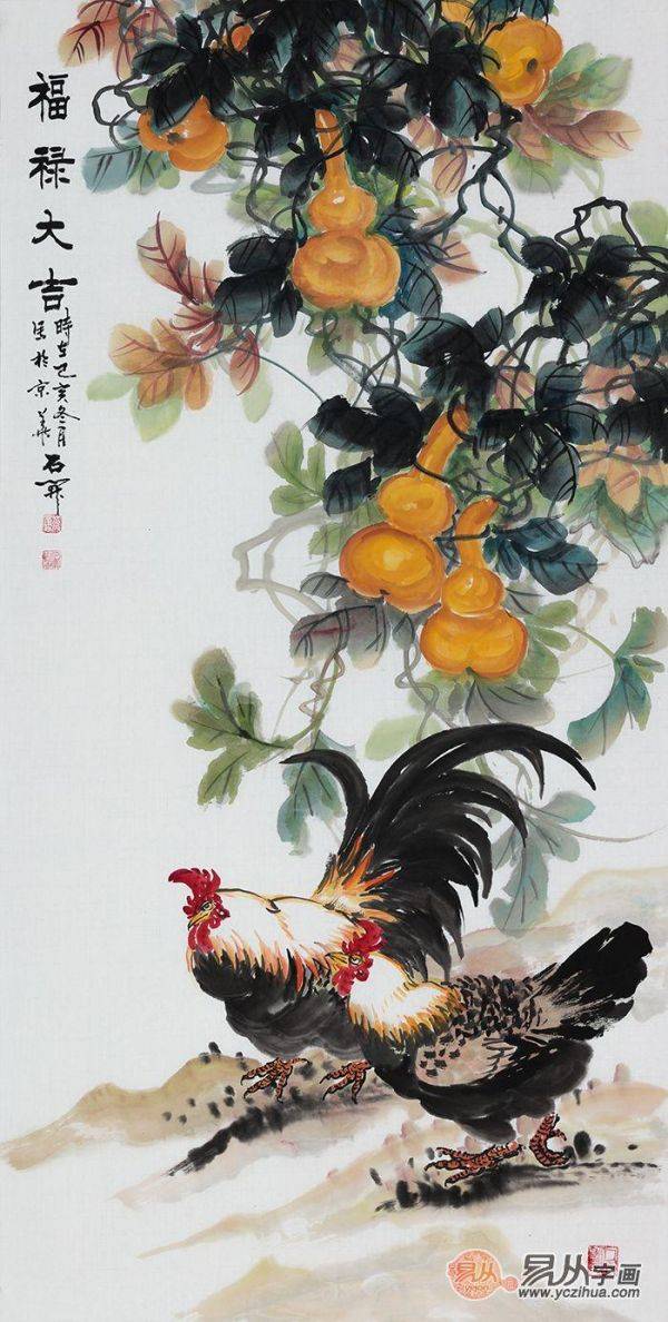 進(jìn)門口玄關(guān)掛什么畫，吉祥富貴花鳥畫就選這些
