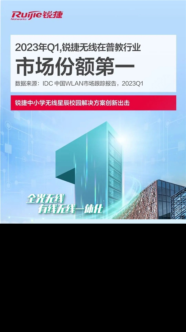 IDC：銳捷無線在普教行業(yè)市場份額排名第一