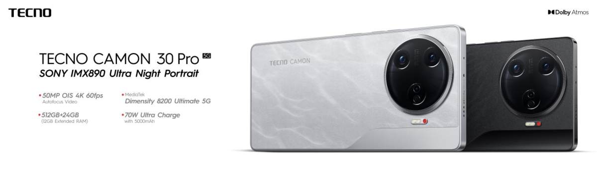TECNO發(fā)布CAMON 30系列，AI加持專業(yè)影像和非凡設計，成就每一幀的耀眼主角