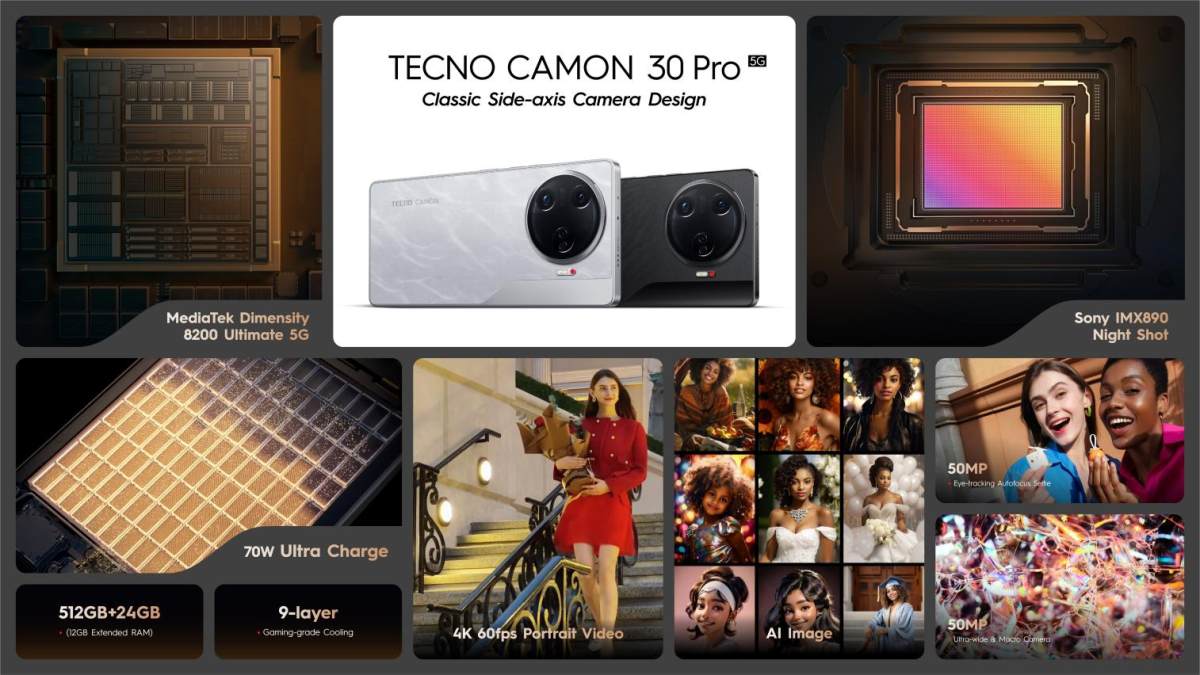 TECNO發(fā)布CAMON 30系列，AI加持專業(yè)影像和非凡設計，成就每一幀的耀眼主角