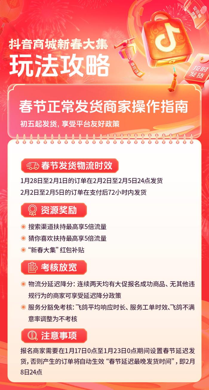 春節(jié)好貨正常發(fā)！「抖音商城新春大集」多元扶持全解析，物流保障成亮點