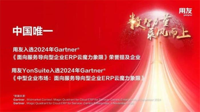 全球認(rèn)可丨用友YouSuite入選Gartner?魔力象限！
