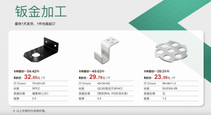 meviy非標零件AI智能報價平臺限時6折，鈑金加工、機加工均參與