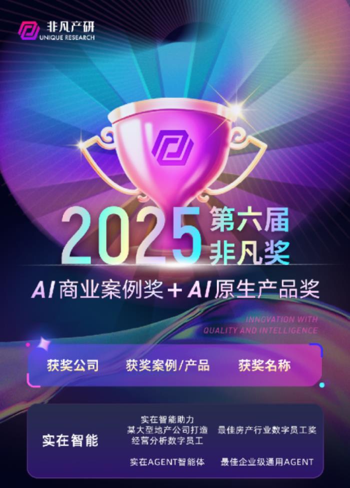 實在Agent包攬非凡獎“最佳企業(yè)級Agent智能體”產品獎與“AI商業(yè)案例”