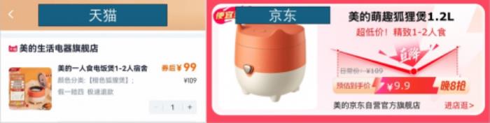 京東999元VS天貓1401元！年中大促同款商品價差驚人